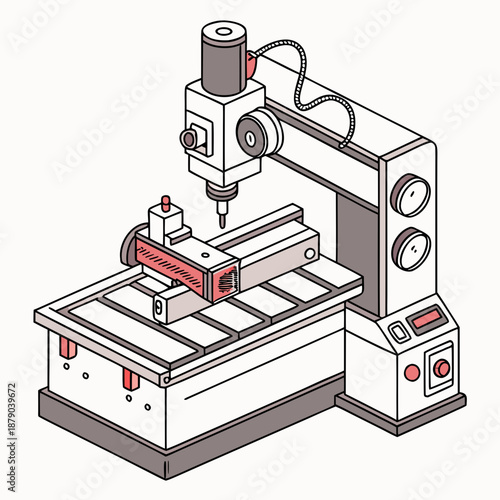 Precision milling machine in operation