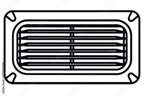 air vent grille line art silhouette vector illustration