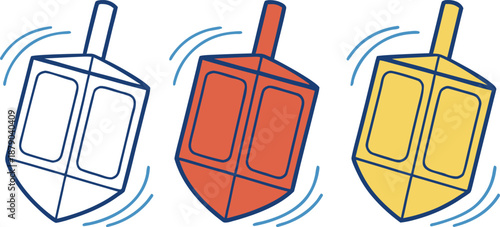 Traditional Dreidel Spinning Toy Illustration. Hanukkah Dreidel Icon for Holiday Designs. Festive Dreidel Graphic for Winter Celebrations. Colorful  Cute Dreidel Design for Greeting Cards and Posters