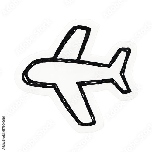 PNG Simple hand-drawn airplane illustration.