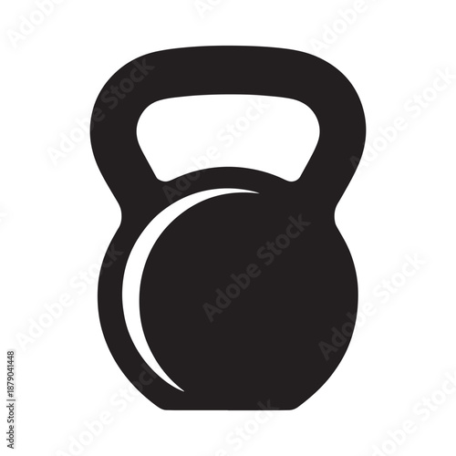 Simple black kettlebell icon a fitness tool for strength and conditioning