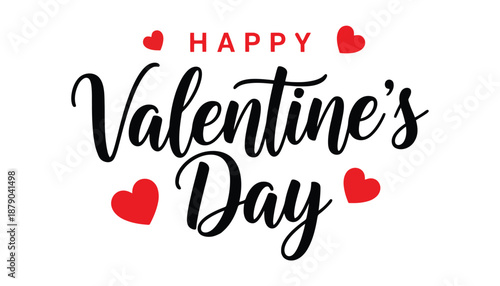 Valentine's day greeting with hearts and text