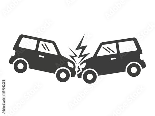 Two cars colliding with each other in a crash