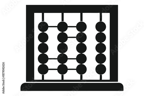 abacus line art silhouette vector illustration