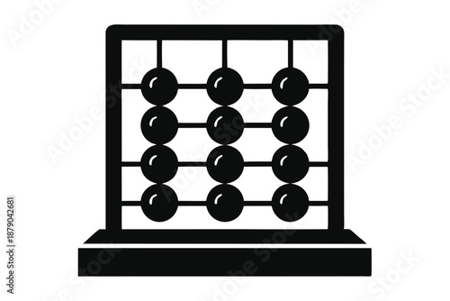 abacus line art silhouette vector illustration