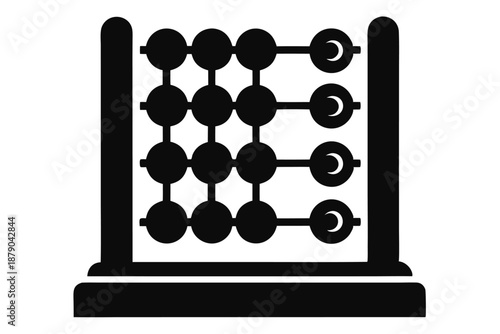 abacus line art silhouette vector illustration