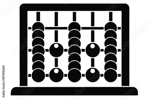 abacus line art silhouette vector illustration