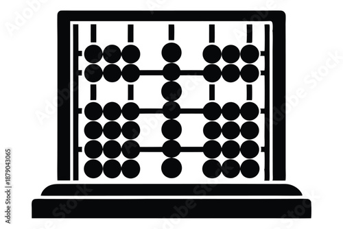 abacus line art silhouette vector illustration