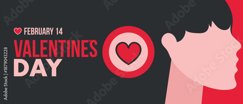 Happy Valentine`s Day. Celebrate annual in February 14. Romantic holiday for couple lovers. Valentines card with heart shape. Red and pink party design. Poster, card, banner and background. Vector