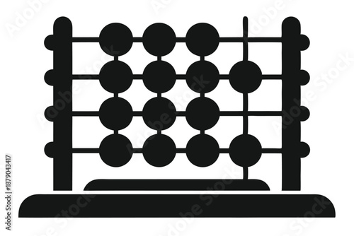 abacus line art silhouette vector illustration