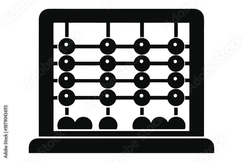 abacus line art silhouette vector illustration