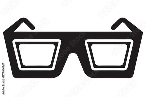 3d glasses line art silhouette vector illustration