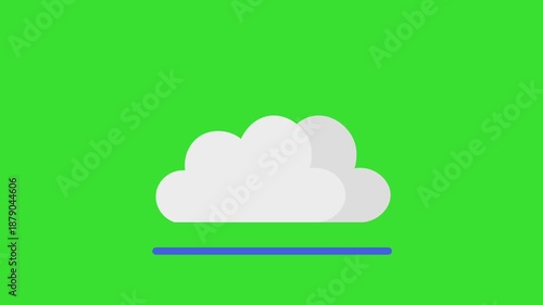 Data Upload Progress Indicator on green screen 2D motion graphics animation (Chroma key) 4K 