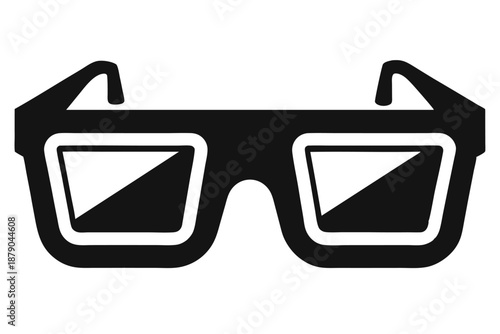3d glasses line art silhouette vector illustration