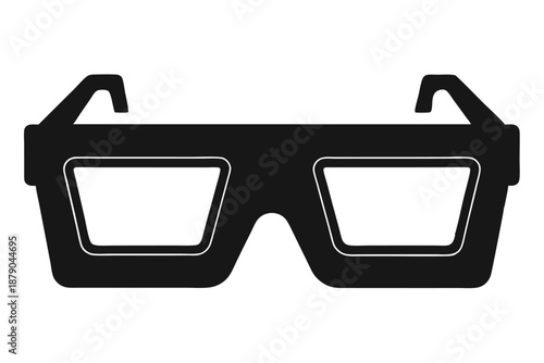 3d glasses line art silhouette vector illustration