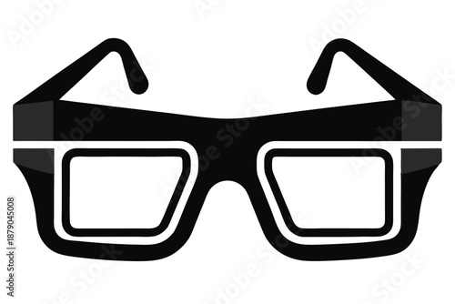 3d glasses line art silhouette vector illustration