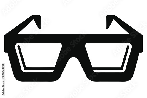 3d glasses line art silhouette vector illustration
