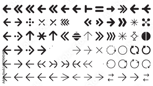 A Diverse Collection of Black Arrow Symbols and Directional Icons for Design and Navigation
