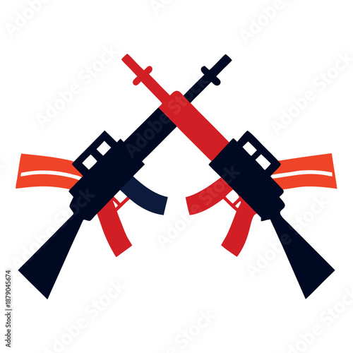 Two assault cross rifle USA style for memorial day 