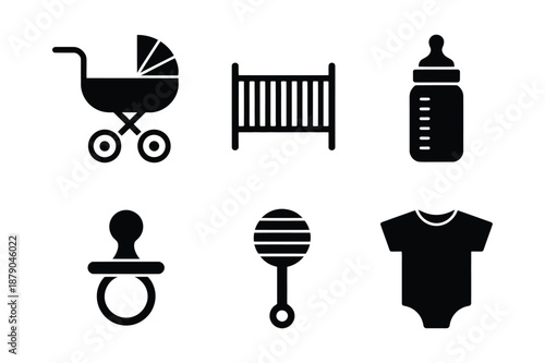 Baby Care and Nursery Equipment Icon Collection