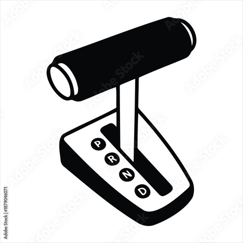 Black and white automatic transmission gear selector icon