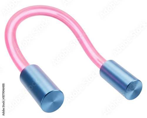 Pink and Blue Grip Spring Exercise Tool Isolated on White
