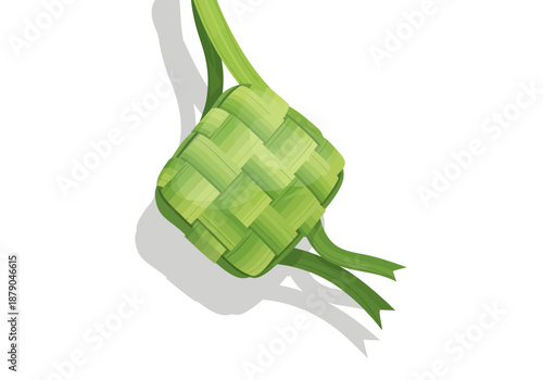 Woven Ketupat Rice Dumpling Illustration for Eid al-Fitr Celebration