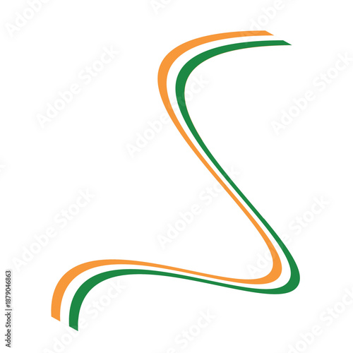 Indian Tricolor Ribbon Design in Flag Colors – Patriotic EPS Vector
