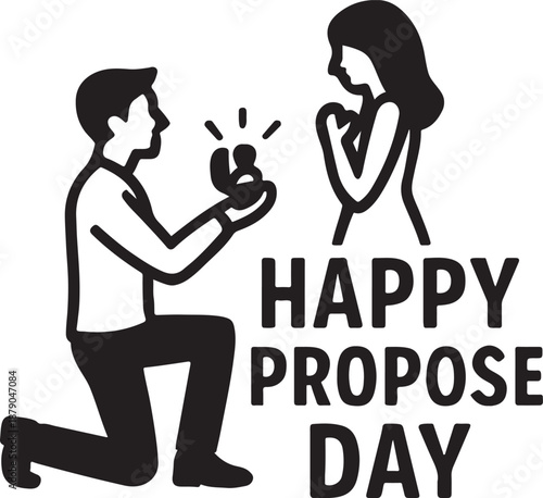 Man proposing to woman Happy Propose Day