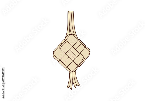 Woven Ketupat Rice Dumpling Illustration for Eid al-Fitr Celebration