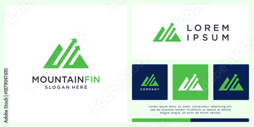 Mountain finance logo design abstract.
