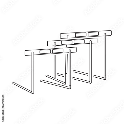 Simple outline of a hurdles set for athletic training or competition