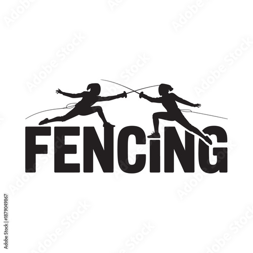 Fencing athletes in action a dynamic silhouette representing competitive sport