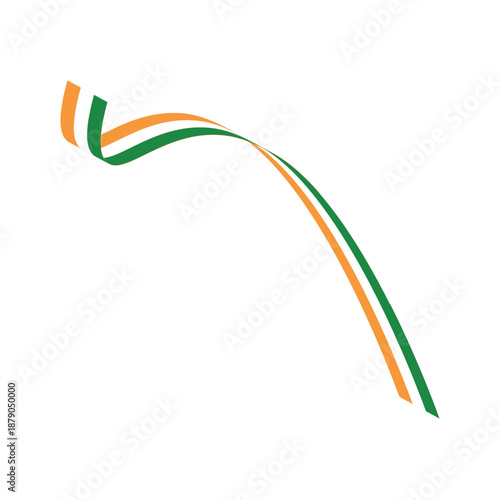 Indian Tricolor Ribbon Design in Flag Colors – Patriotic EPS Vector