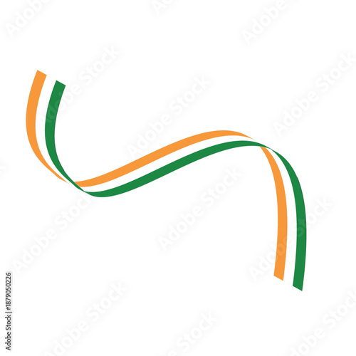 Indian Tricolor Ribbon Design in Flag Colors – Patriotic EPS Vector