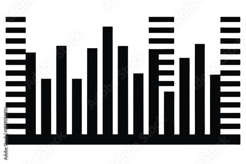 equalizer bars line art silhouette vector illustration