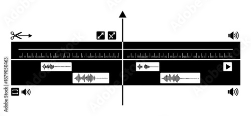 Video Editing Timeline - Minimalist Vector
