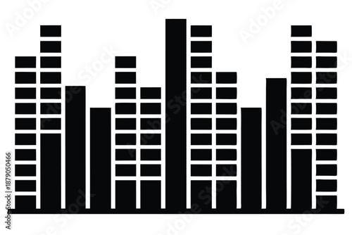 equalizer bars line art silhouette vector illustration