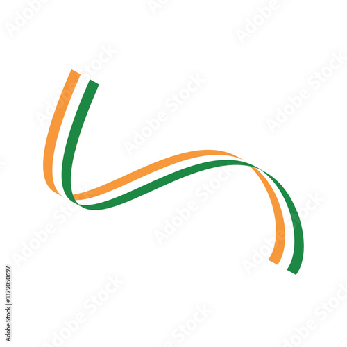 Indian Tricolor Ribbon Design in Flag Colors – Patriotic EPS Vector