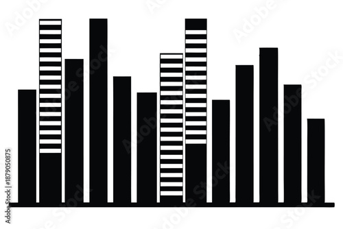 equalizer bars line art silhouette vector illustration