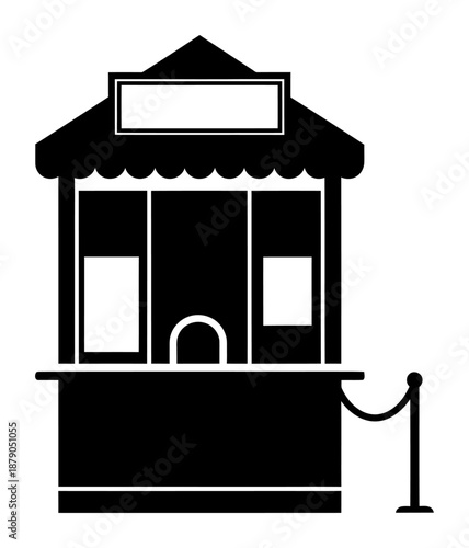 Carnival Ticket Booth - Minimalist Vector Silhouette