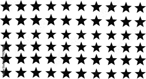 A pattern of black stars on a white background