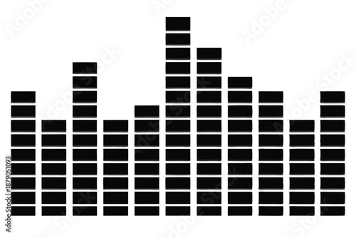 equalizer bars line art silhouette vector illustration
