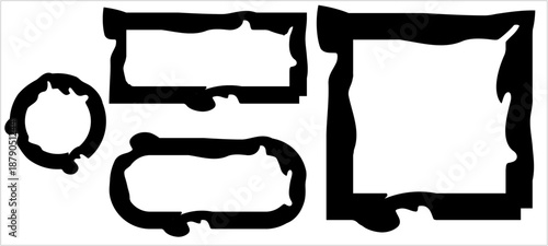 Set of gothic style Halloween frames with black spiky outlines hand drawn vector illustration of a pencil	 vector illustration of a paper with a white background