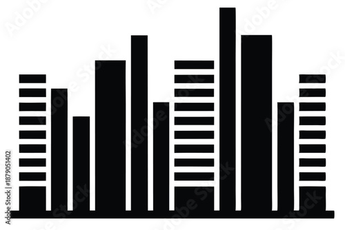 equalizer bars line art silhouette vector illustration