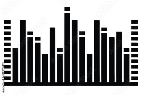 equalizer bars line art silhouette vector illustration