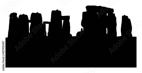Stonehenge Silhouette - Minimalist Vector Illustration