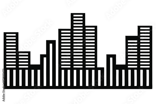 equalizer bars line art silhouette vector illustration