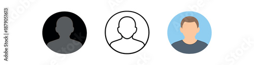 digital identity circular avatar placeholder simple head and shoulders neutral