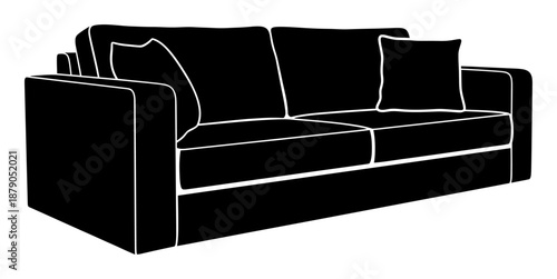 Modern Sofa Silhouette - Minimalist Vector
